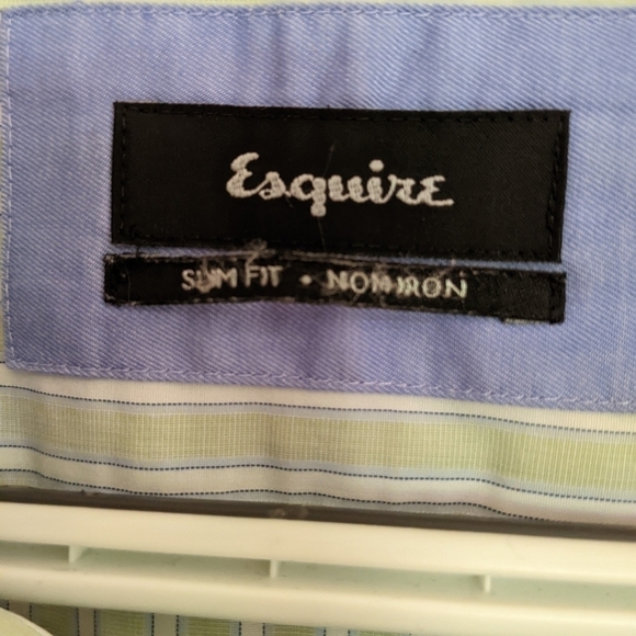 𝅺ESQUIRE Slim Fit No Iron Cotton  17.5 x 34/35 Men’s Dress Shirt. - Picture 5 of 6